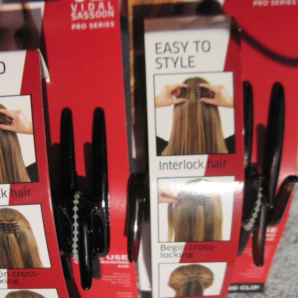 Vidal Sassoon Dual Use Clip Braiding Aid Cross Interlock Hair Braid Updo Pro